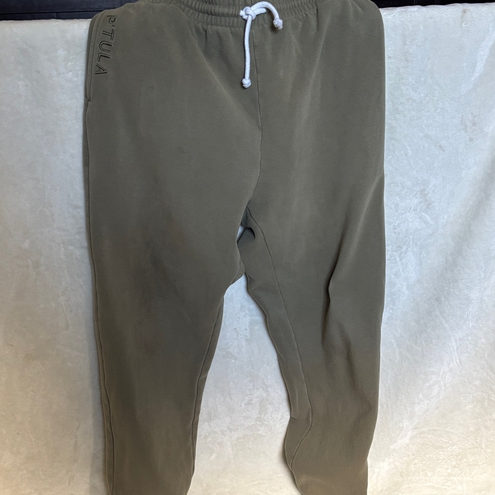 P'tula Womens Oversized Baggy Sage Green Joggers